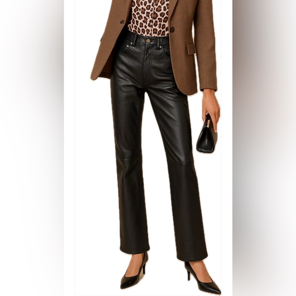 Wilson’s Genuine Leather High-Waist Straight Leg Pants | Black Vintage Luxury S